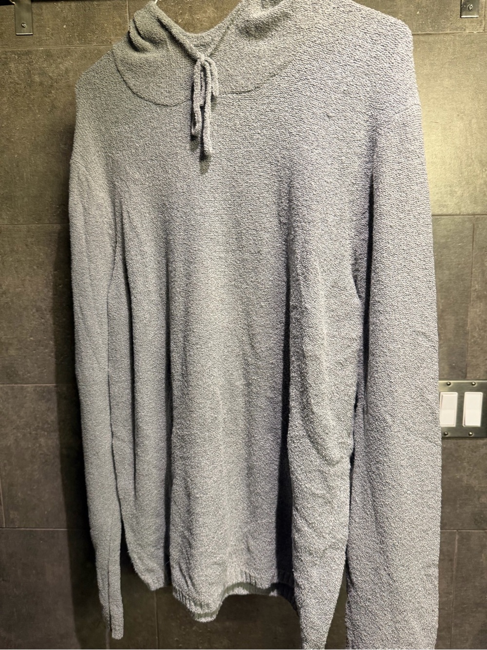 Frank & Oak Men's Heather Gray Textured Hoodie